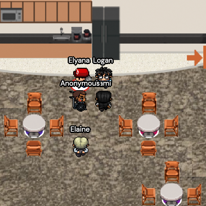 Image of attendees' sprites in gather.town virtual meeting
